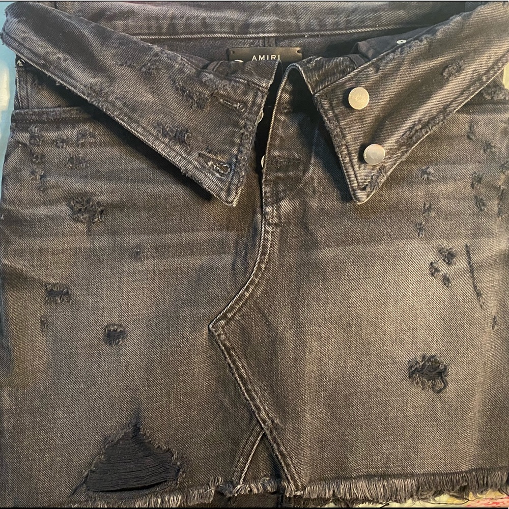 Amiri Fold Down Denim Skirt